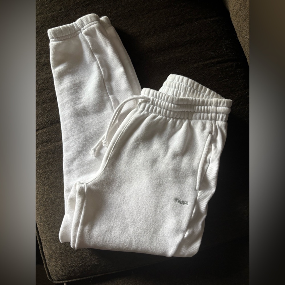 TNA White Cozy Fleece Sweatpants
